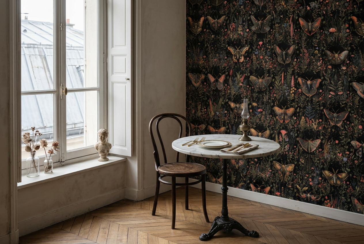 Dining Room — One table, one light, and the patience to sit at it for three hours.