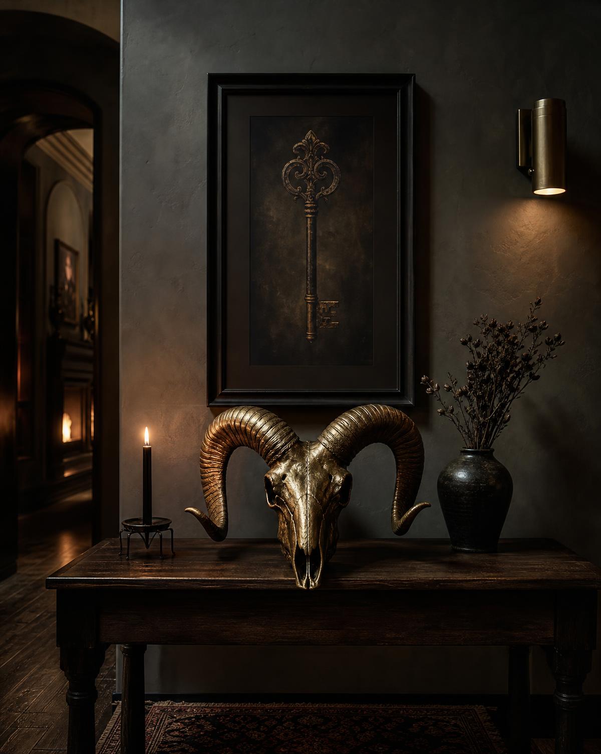 Hallway — The first sentence of the house is one decisive gesture — a mirror, a runner, a shadow.