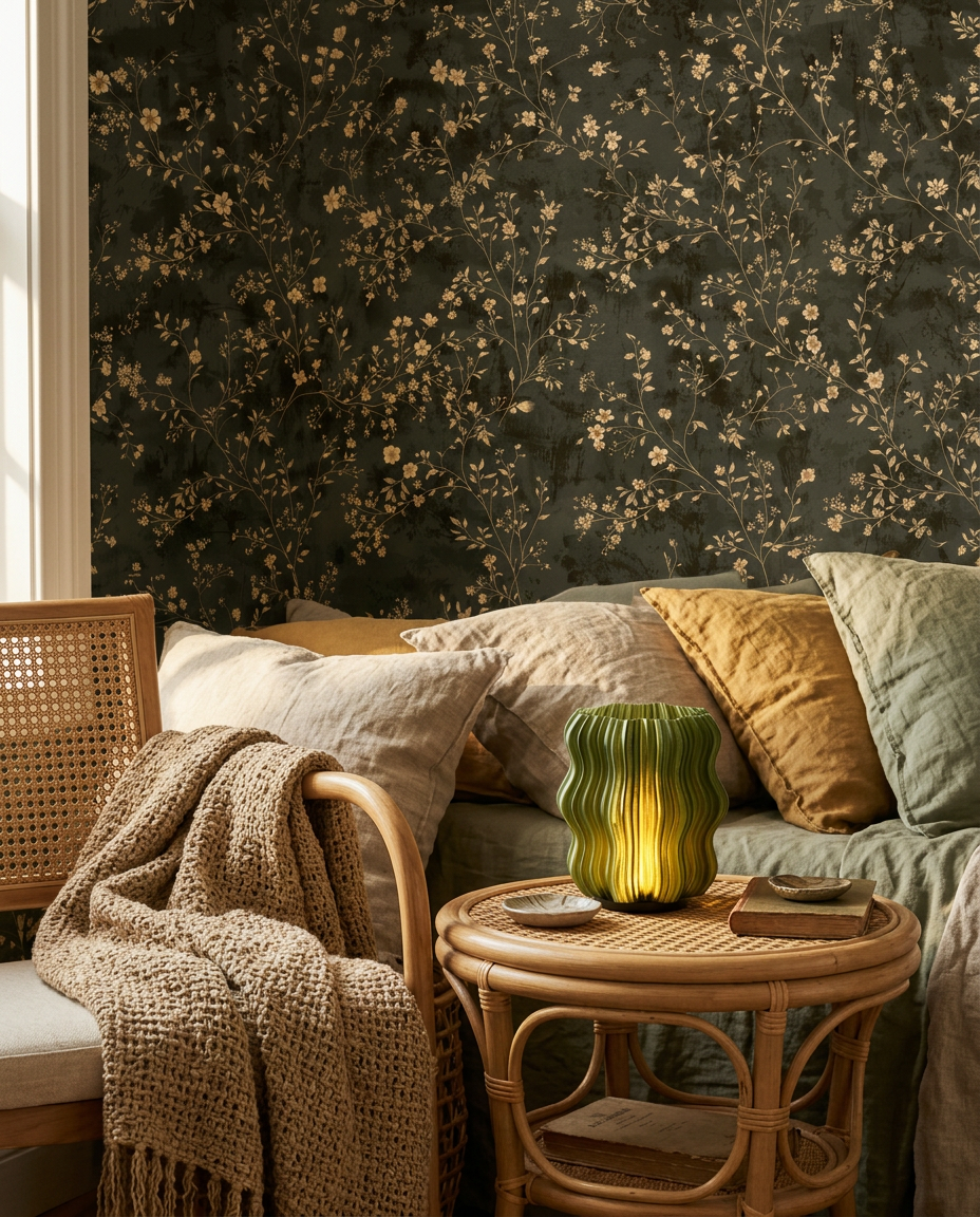 Bedroom — Low light, heavy textile, nothing that asks anything of you after dark.